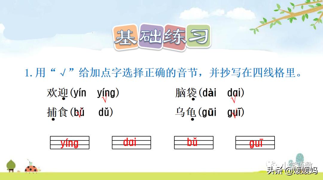 二年级上册小蝌蚪找妈妈听写词语,朗读二年级上册语文小蝌蚪找妈妈