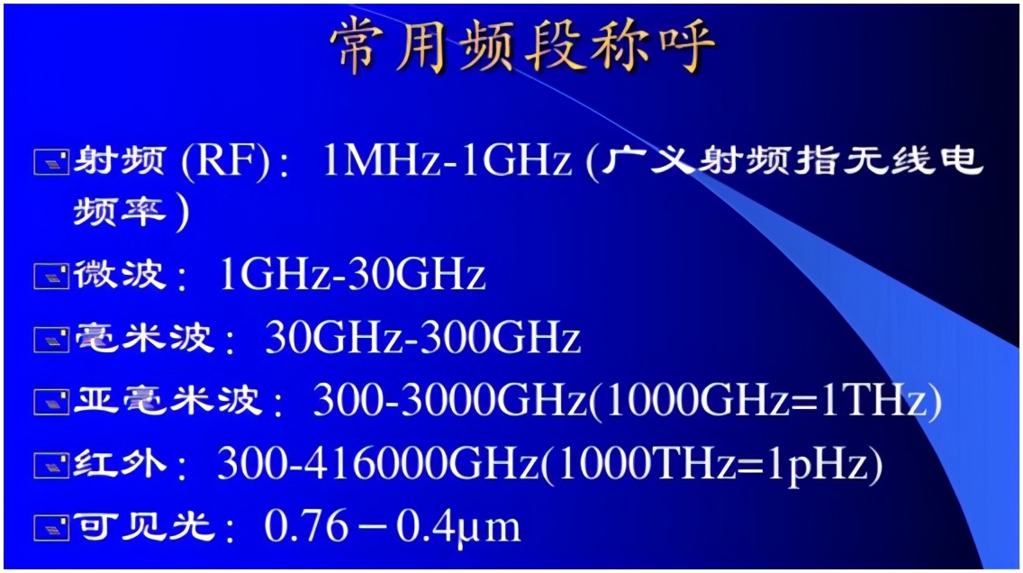 射频波段与频率对照表,兆亿微波商城怎么样