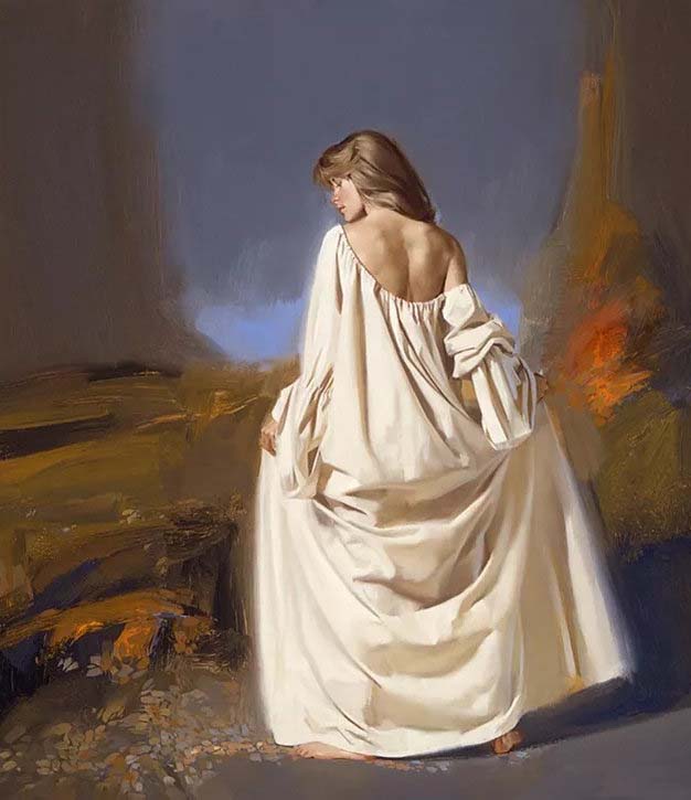 外国近代女油画,现代油画女人照片