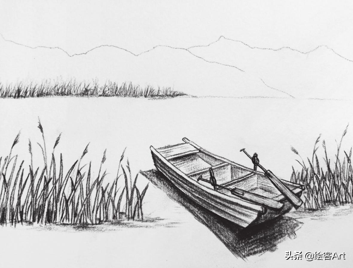 炭笔如何一笔画出渐变绘画技巧,炭笔风景教学