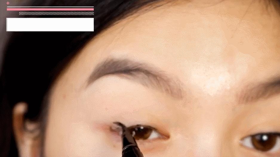 胶线笔画眼线教程新手手残党,手残党眼影教程探险家无眼线