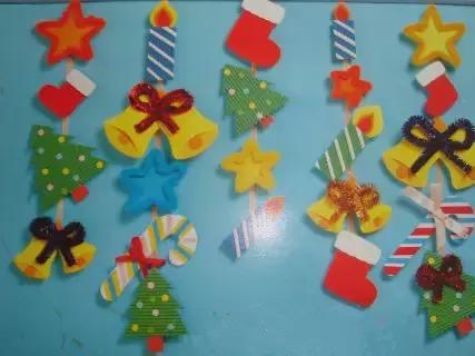 圣诞节手工制作幼儿园环创吊饰,圣诞节吊饰幼儿园环创