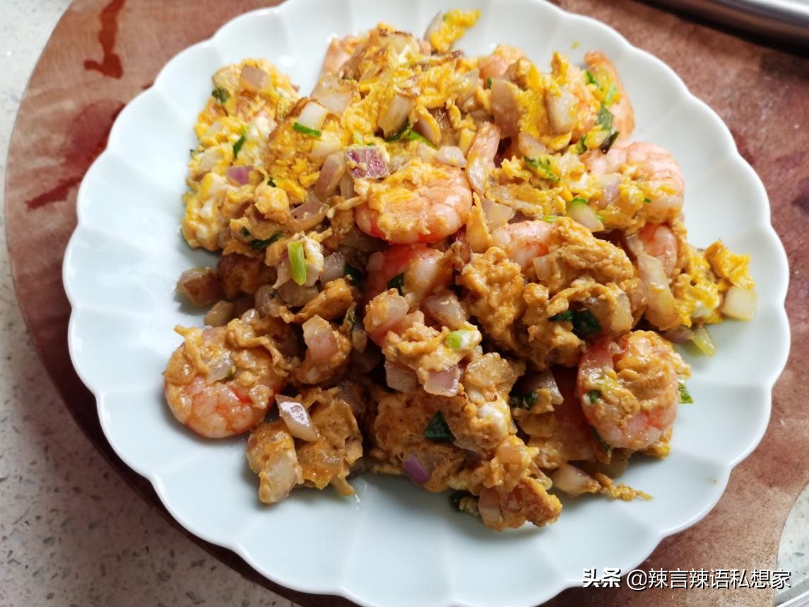 蒜香味虾扯蛋,虾扯蛋简单美味