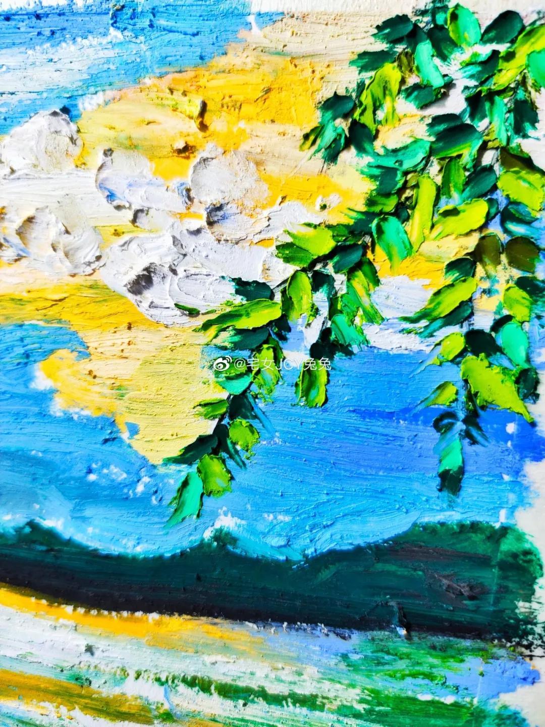 简单又好看的重彩油画棒作品,美到极致的风格绘画