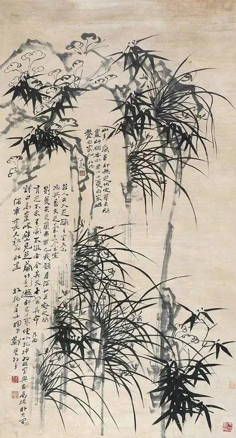 赏析郑板桥写意兰花画,郑板桥题画兰草书图片