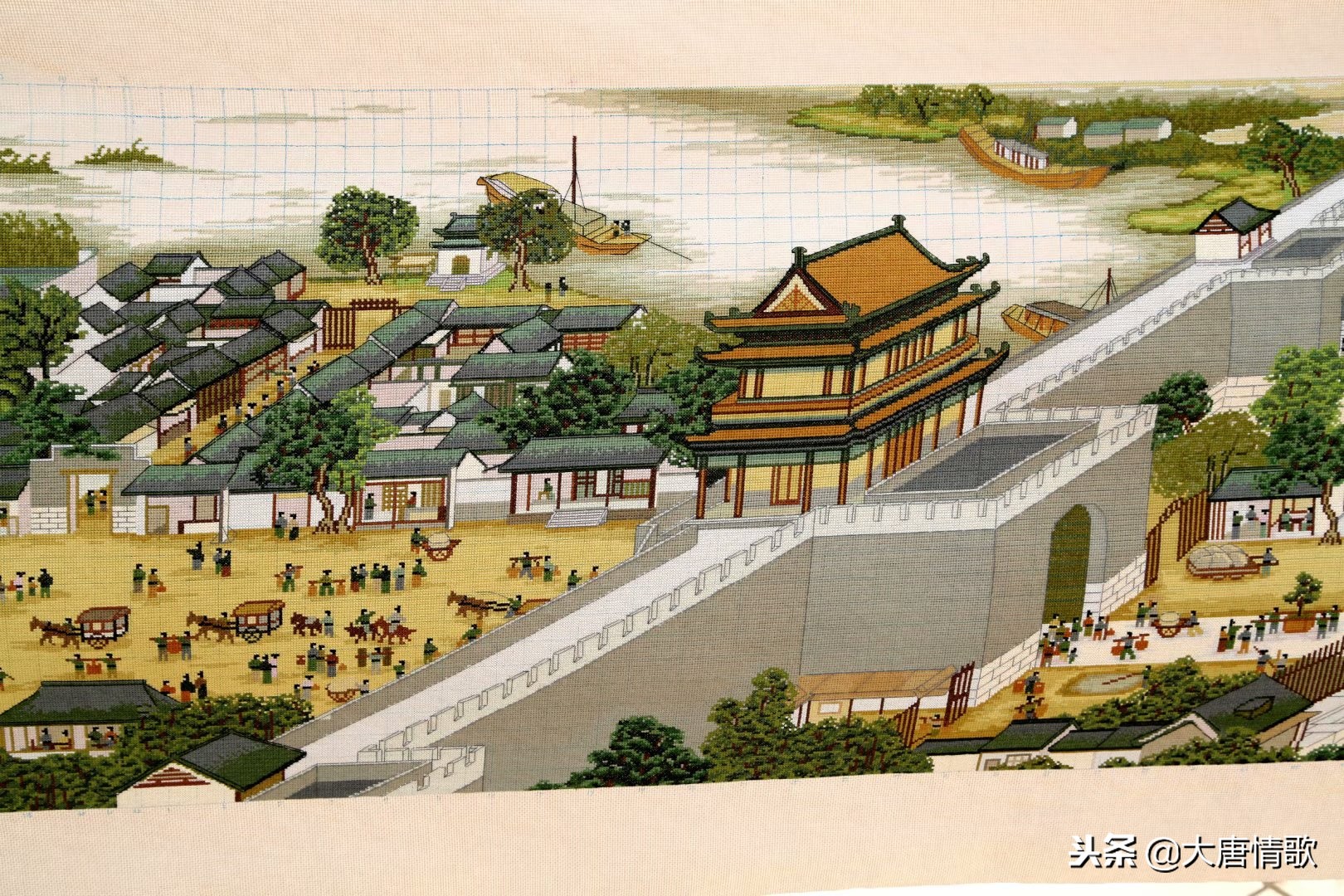 十字绣清明上河图完整照片,清明上河图十字绣真实视频