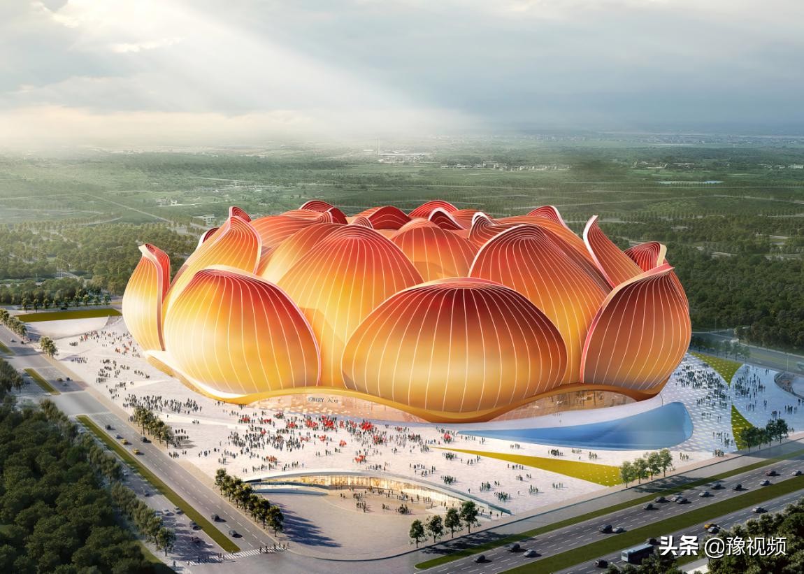 恒大荷花绽放,广州恒大足球场莲花造型