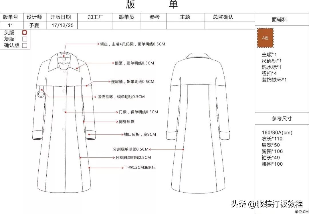 服装工艺单撰写的十大关键问题