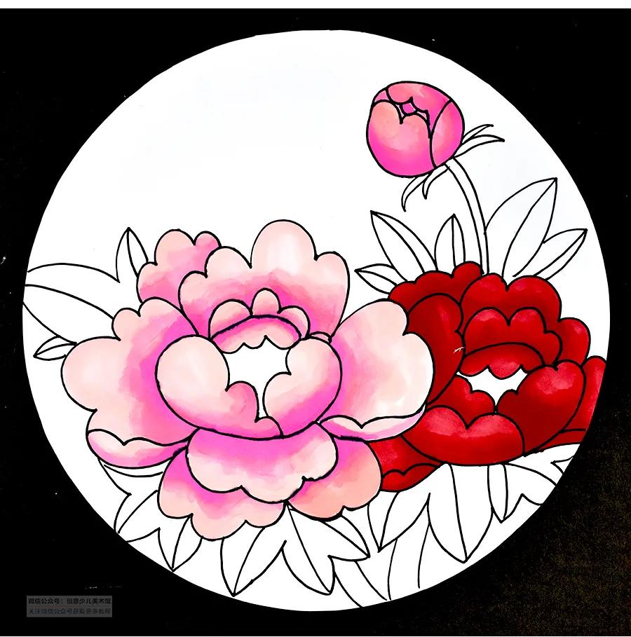 儿童画国画教程练习,儿童画国画花教程