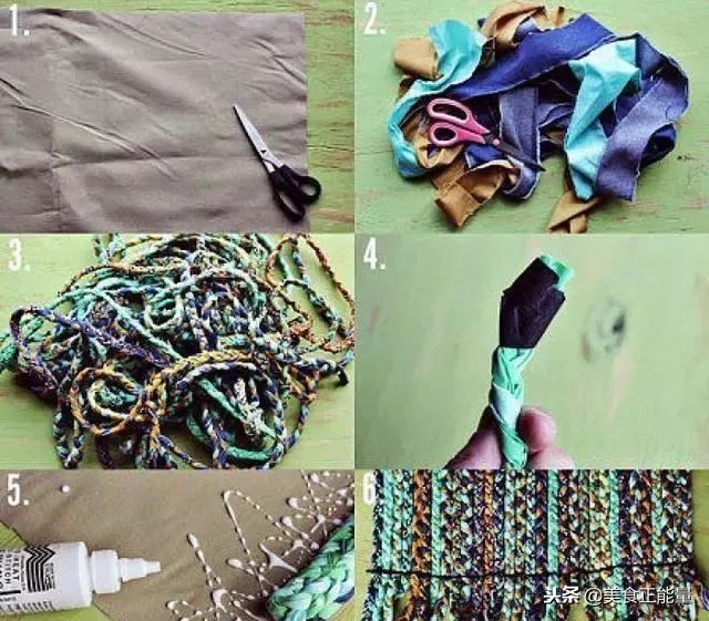 旧衣物编织地垫简单,旧衣服编织地垫不用缝图文