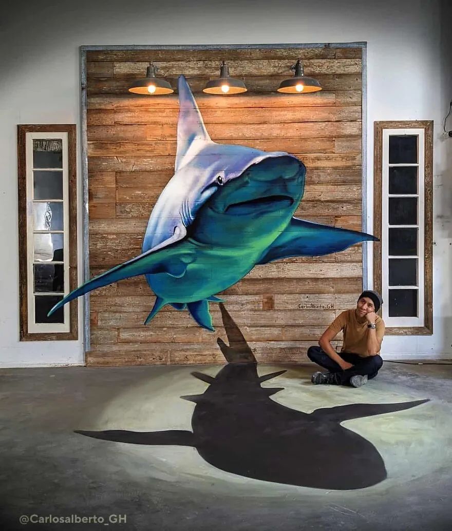 3d墙体彩绘画,怎么在墙面彩绘3d画