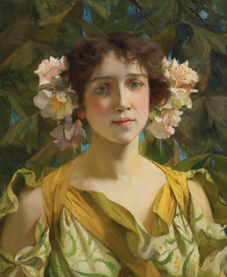 托马斯花园风景油画,花园油画图片风景