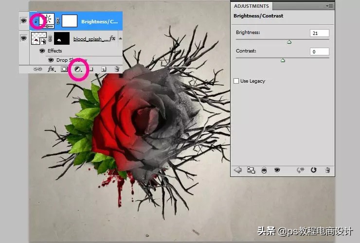 ps怎么把玫瑰变成金黄色,ps蝴蝶和鲜花合成