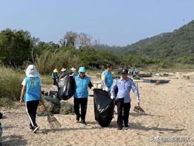 文明实践在高新|淇澳岛海岸线上出现一群蓝色身影…