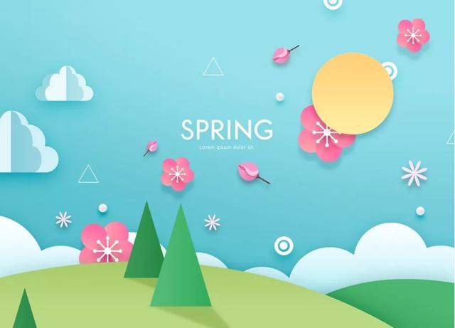 免费开年海报psd素材,春季海报ps