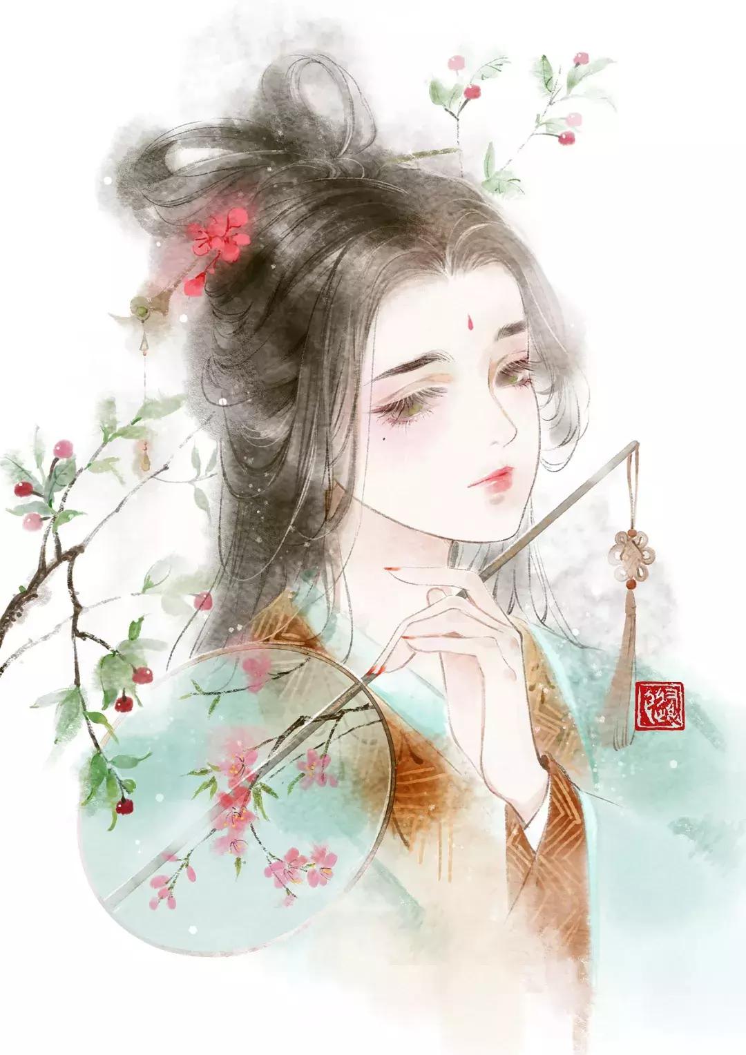 看完她笔下的古风美人,才知英雄难过美人关,一颦一笑让你醉倒