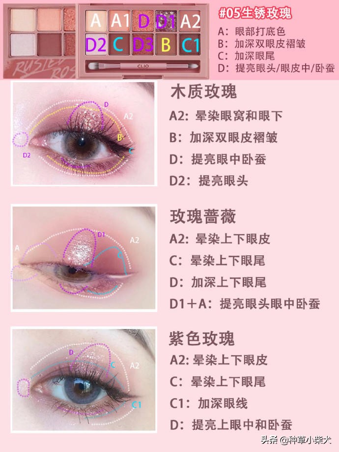 clio眼影盘教程,clio眼影梦幻烟灰紫