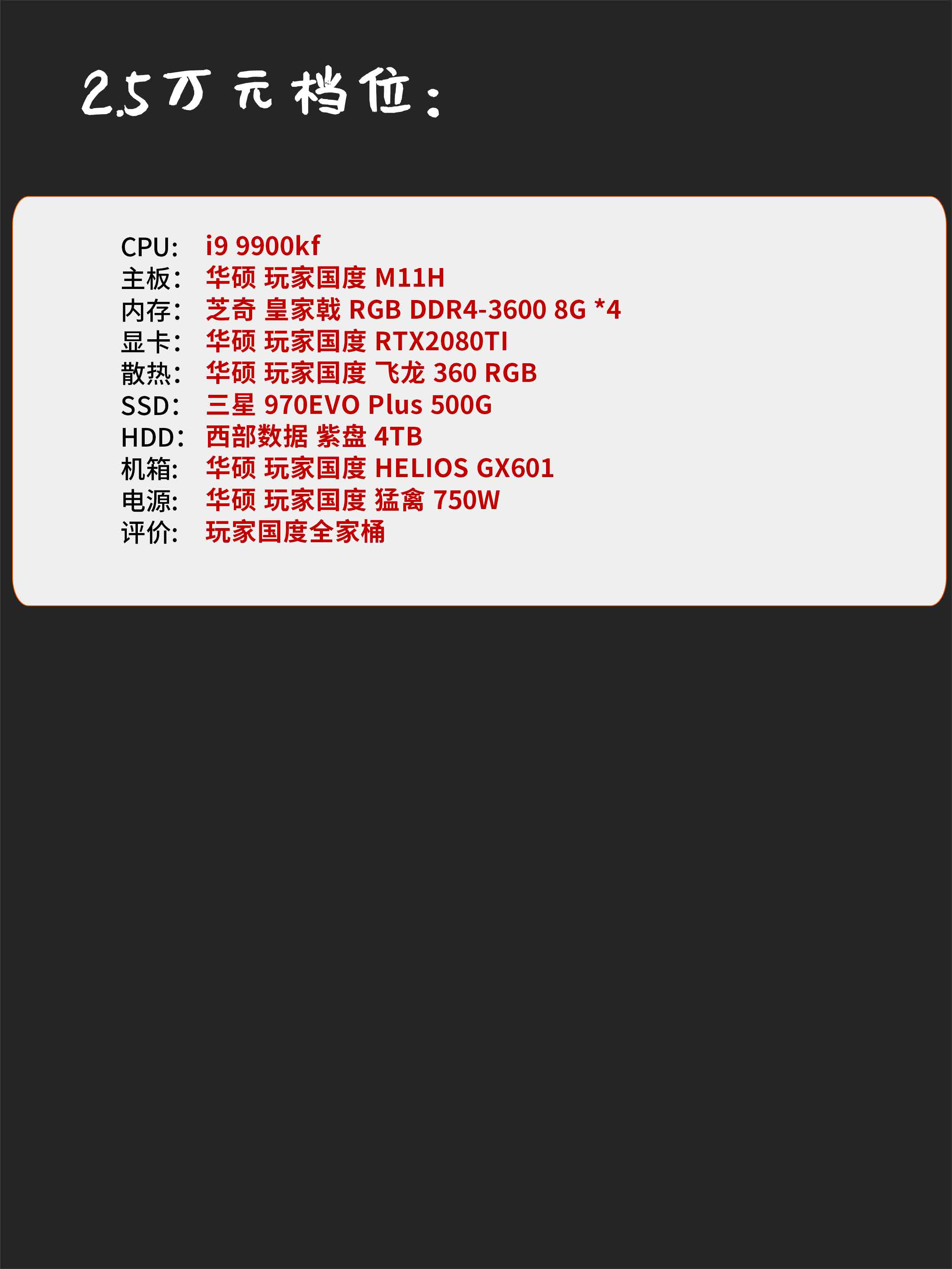 2019电脑装机单,2019电脑装机推荐万元机