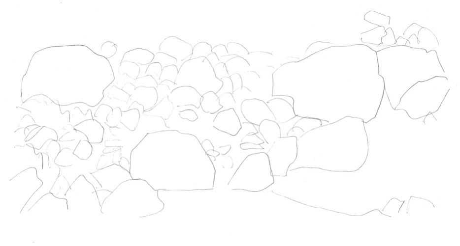 钢笔画石头画法,汤问钢笔画石头入门