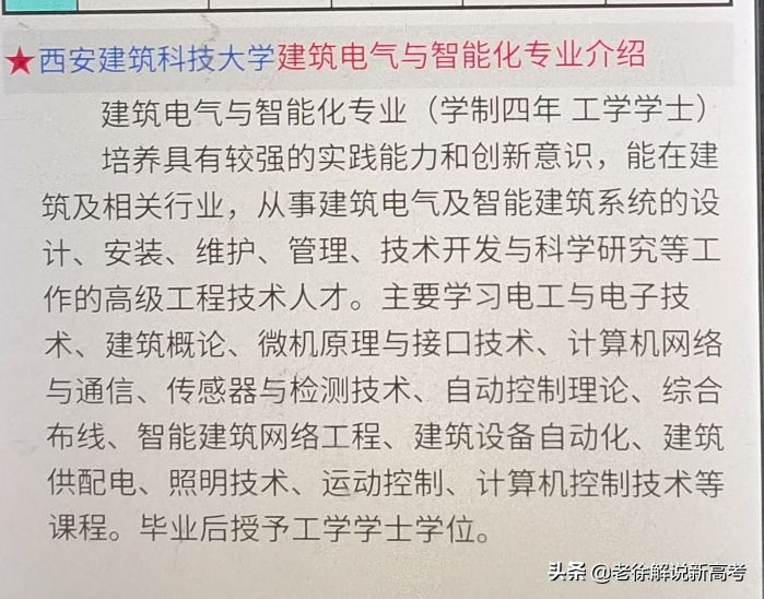 西安这所大学“建筑电气与智能化”专业有优势，女孩子也适合报考