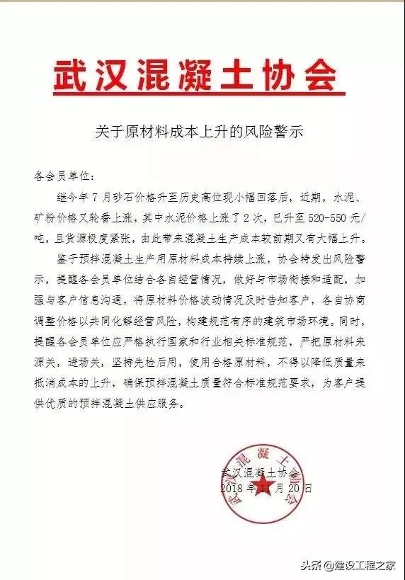 水泥涨价100混凝土涨多少,混凝土协会关于水泥涨价情况