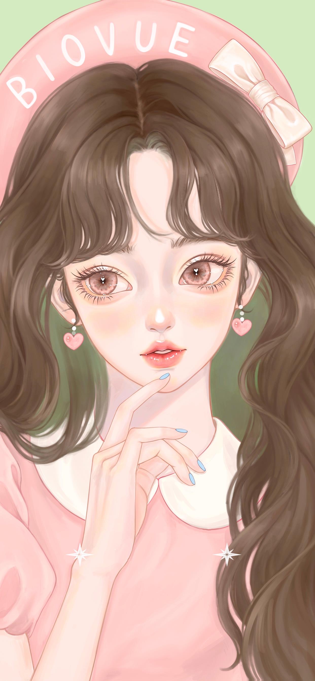 好看的女生壁纸插画图,插画小清新女生壁纸