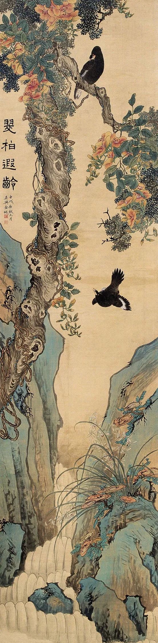 他45岁之前以临摹为主，46岁后创作即达高峰