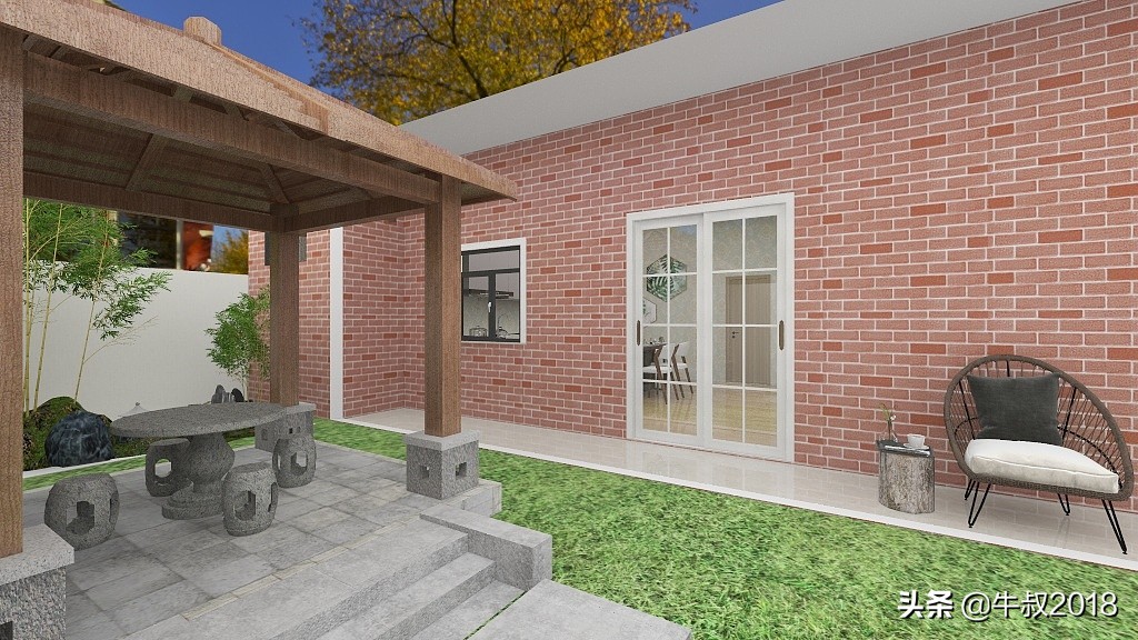 乡村养老别墅带庭院,农村简单养老房小户型设计