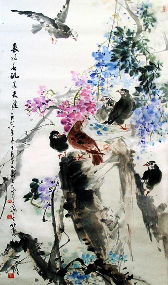 陈明谋国画作品欣赏,繁中手绘