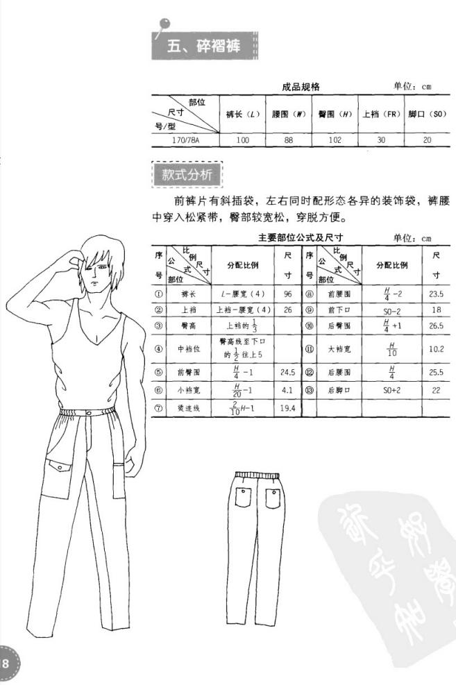 裁剪裤子的直裆和横裆的教程视频,标准的直筒裤裁剪法