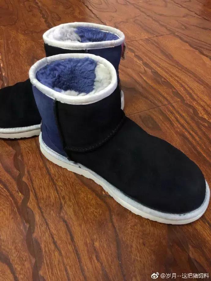 莫名想笑！白色雪地靴洗成黑鞋，店家：改色的钱我就不收了
