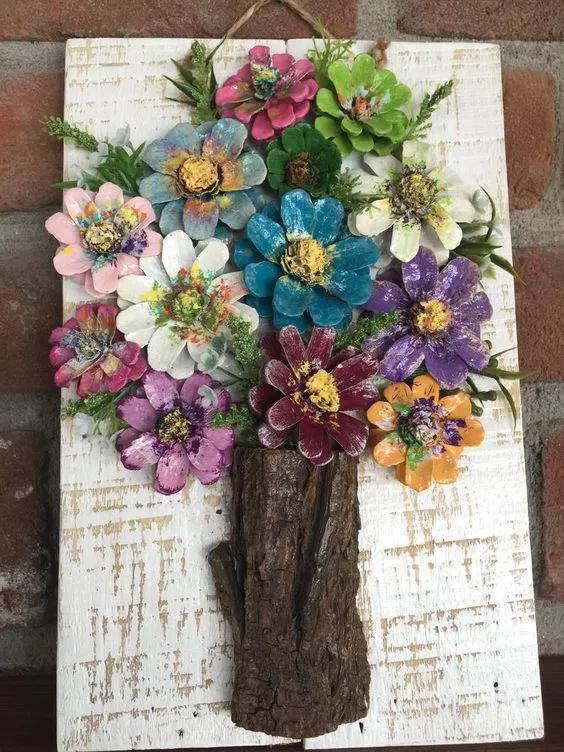 关于神奇的大自然的手工制作,100种松塔手工制作欣赏