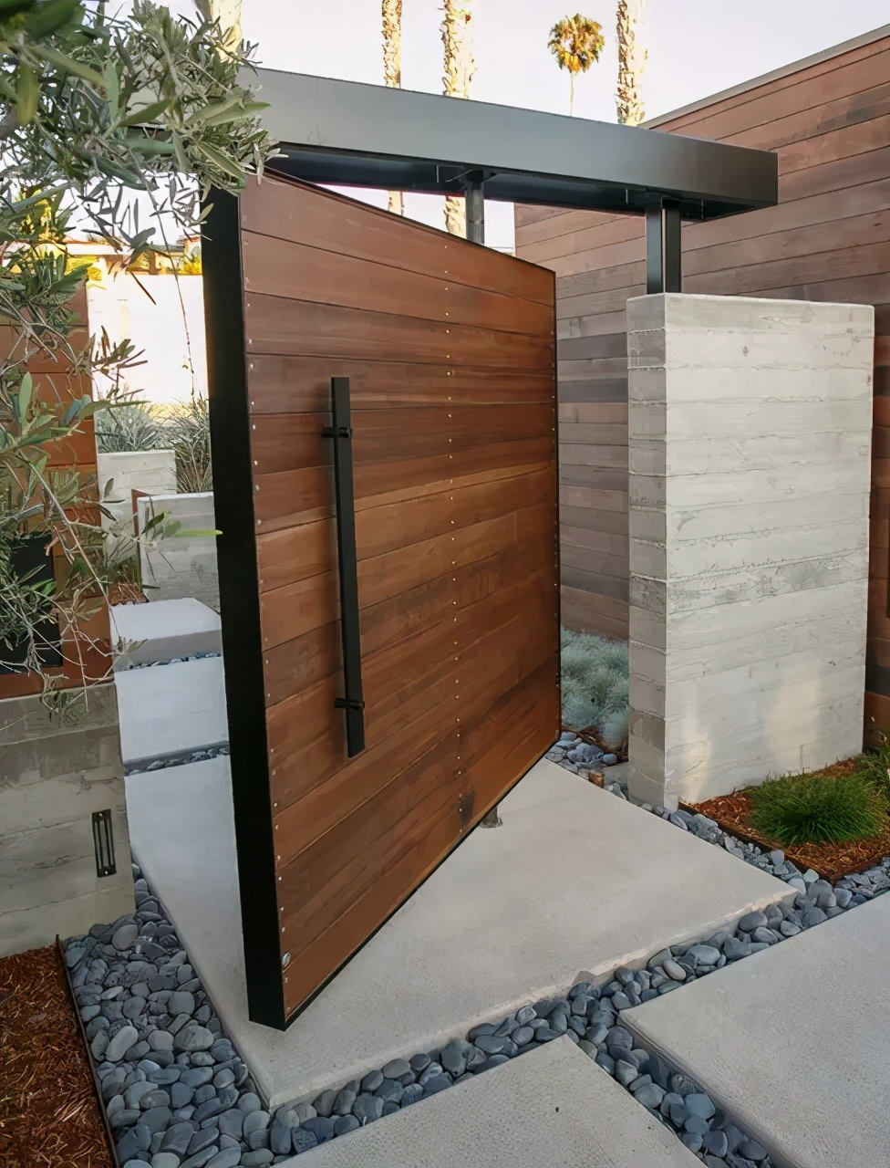 庭院入户门设计效果图,入户门庭院设计