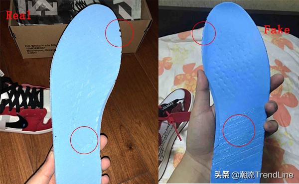 offwhite联名aj白色真假对比,offwhite联名aj1真假对比