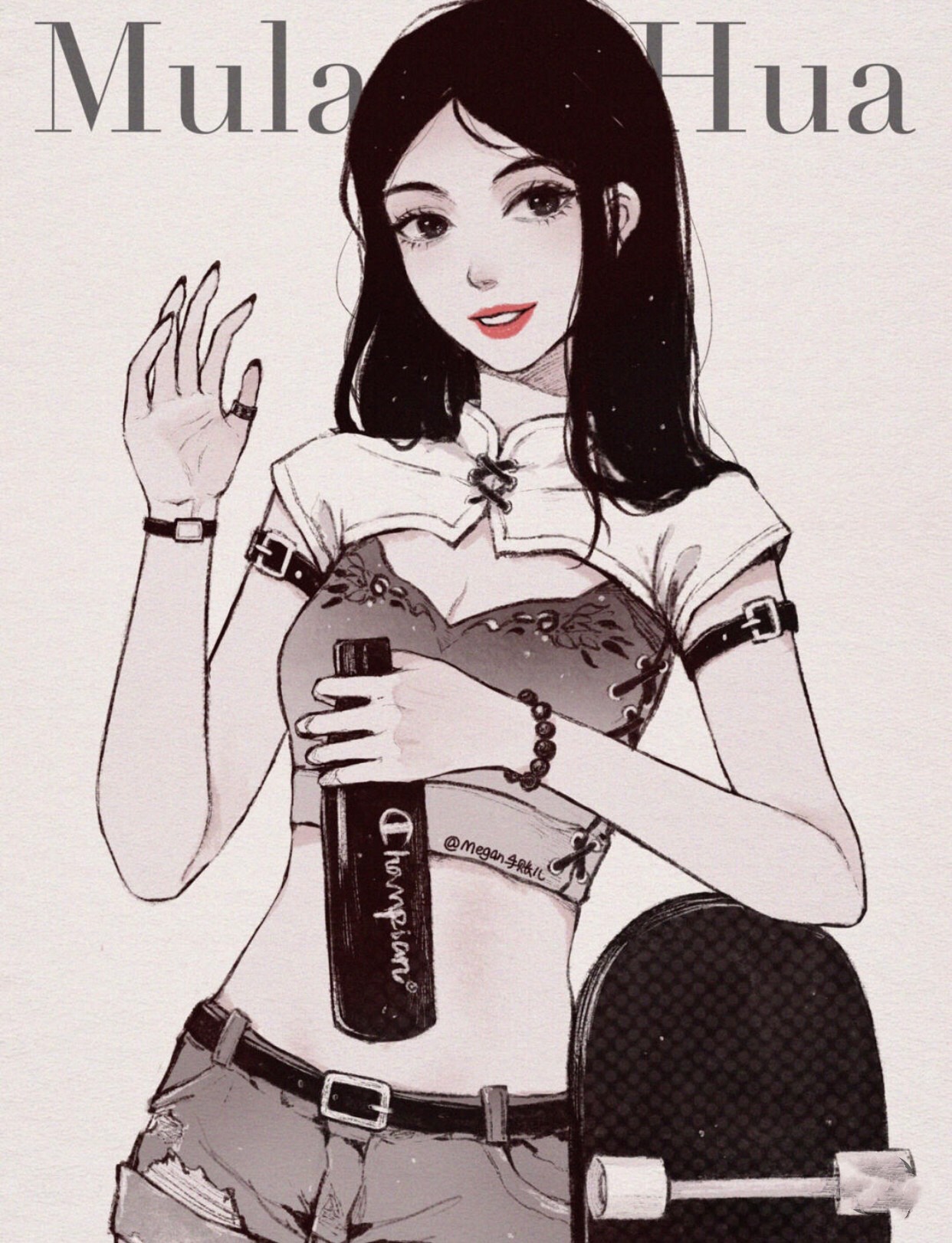 谁说黑+白很单调？素描画风的迪士尼公主，又甜又辣、超A街拍范