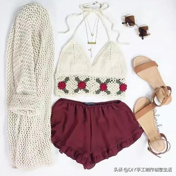 夏天来了，一定要钩一套给自己，有钩织教程