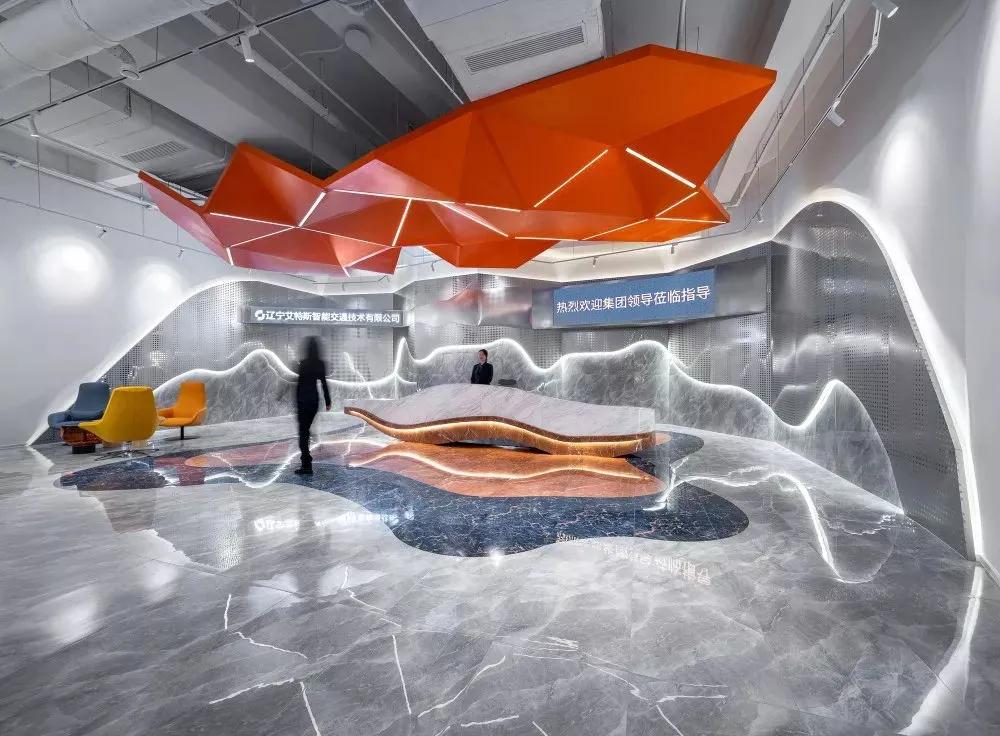 办公室装修32款极简前台,办公室装修前台背景墙怎么选