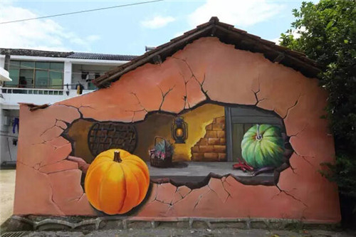 墙面创意3d绘画,动感3d瓷砖效果图