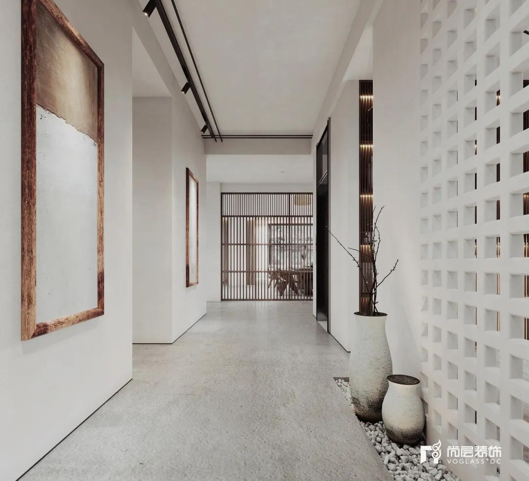 800平侘寂风装修设计案例,800平米禅意别墅