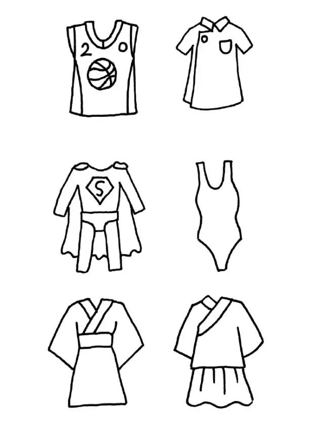 衣服简笔画和裙子简笔画,各种各样的漂亮衣服裙子简笔画