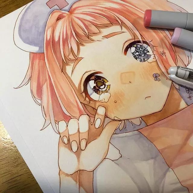 马克笔手绘画动漫,马克笔手绘动漫临摹素材