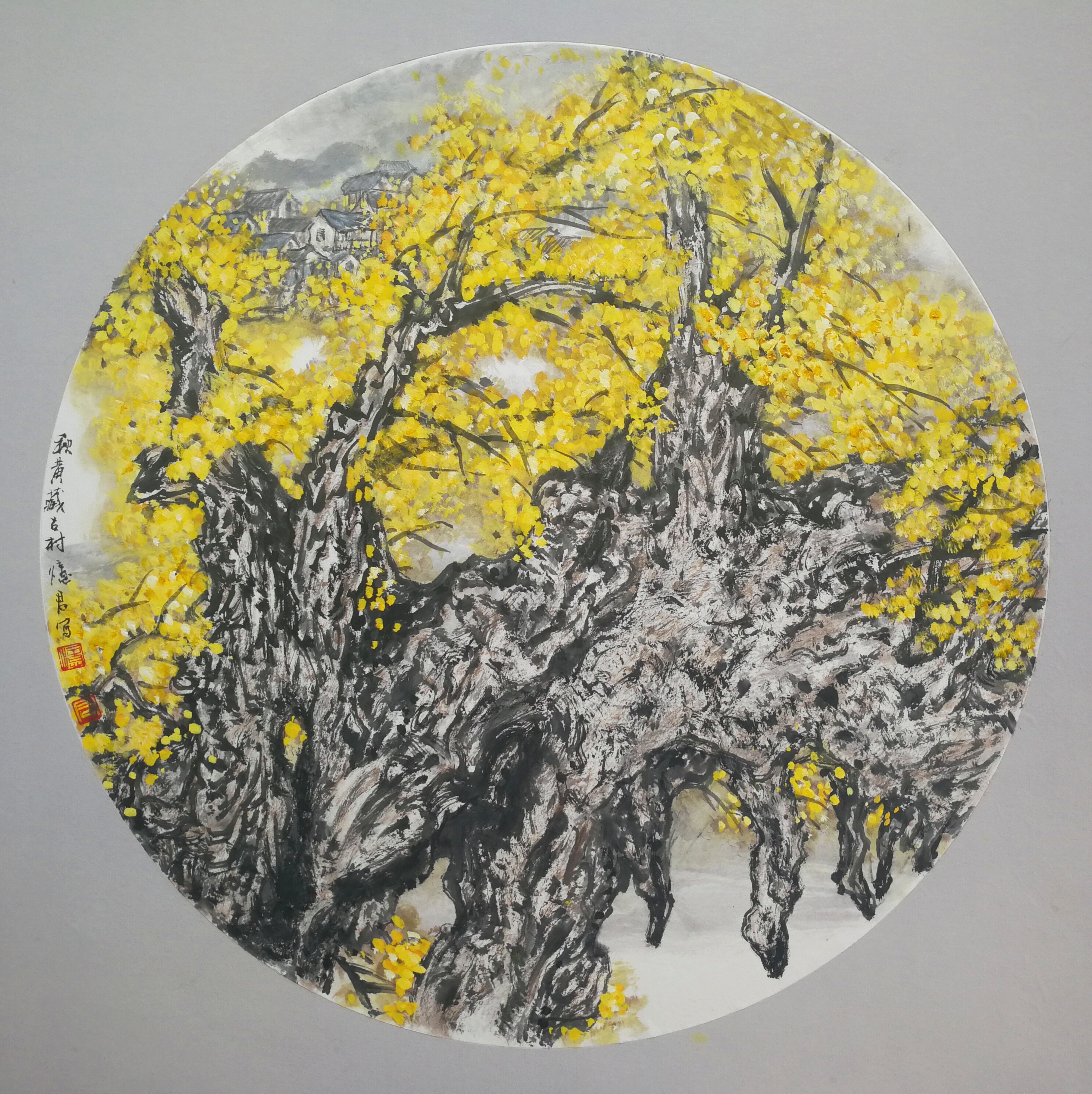 忆君银杏作品欣赏,忆君银杏画