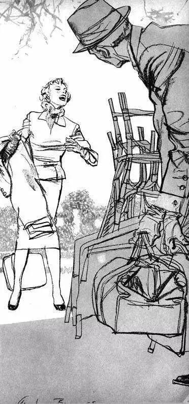 速写大师，线条流畅，场景速写满满都是美国老电影的感觉