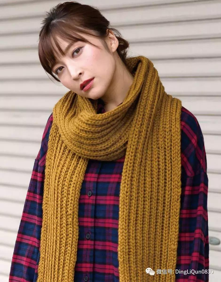 围巾编织教程10-15岁,圆肩针织宽松套头衫小款编织