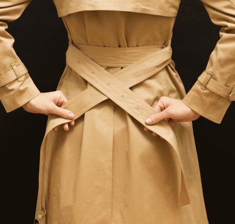 风衣腰带前面怎么绑最好看,怎么绑风衣后腰带