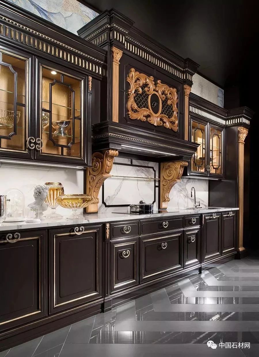 大理石设计厨房,厨房大理石极简风格