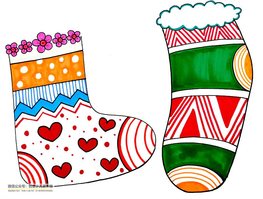 袜子线描,线描画袜子简单