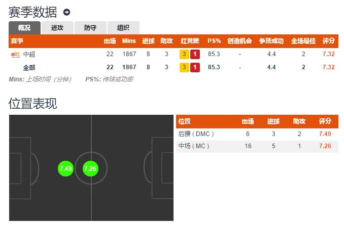 鲁能后腰阵容,山东鲁能七大中场排名