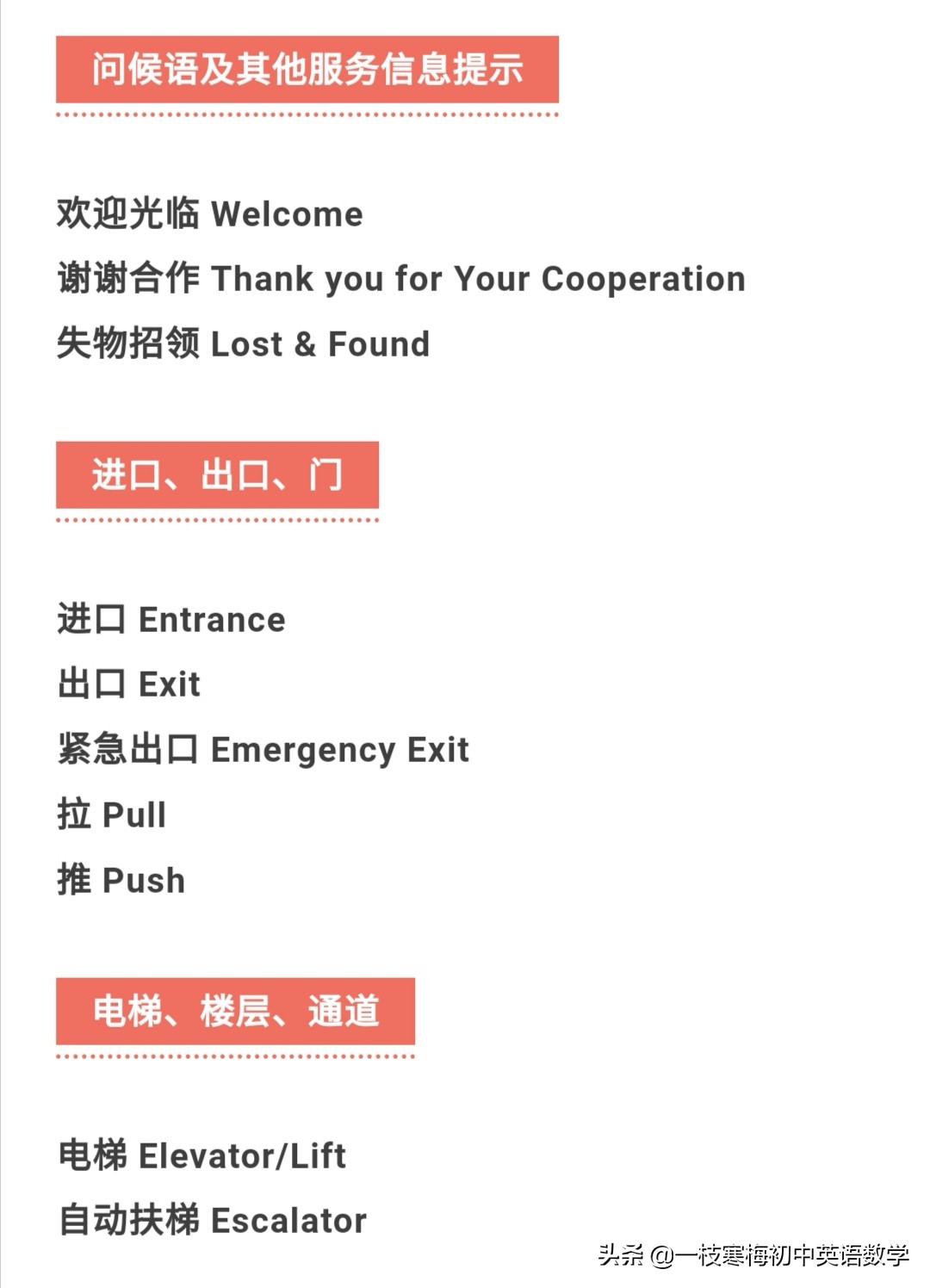 100个常见标识的英文表达,100个常见公共场所标识