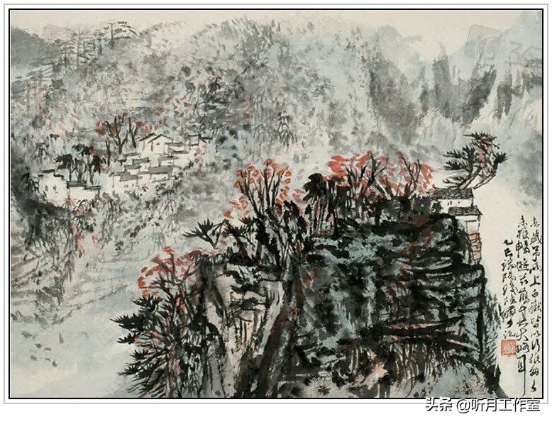 陆俨少山水画教学视频雁荡山写生,杨宝杰老师陆俨少大幅山水画鉴赏